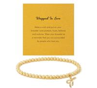 RZKING Pulseras de oro para mujer, pulsera con dije de elefante y libélula, ojo malvado, pulsera de amistad para mujeres, cumpleaños, jubilación, regalos inspiradores para mujeres, talla única, Latón
