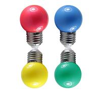 RZL Lighting, Pack of 4, Led Bulb Light E27/B22 AC220v 0.5W G45 White Red Blue Green Yellow Decorative Night Lights Bulbs(Azul)