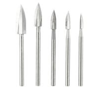 RZLZGBMKM Juego de 5 brocas for tallado y grabado madera, aptas for herramienta rotativa for Dremel, vástago 3 mm, broca acero alta velocidad 3/4/5/6/8