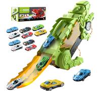 RZMZBY Juguetes Niños 3 4 5 6 7 8 Años, Dinosaurios Juguetes 3-8 Años Camión de Juguete para Niños con 12 Coches Regalos Niños 3 4 5 6 7 8 Años Juguetes para Niños de 3-8 Años Regalo de cumpleaños