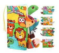RZMZBY Libros de Tela para Bebes, Libro Interactivo Blandos para Bebe Recien Nacido Niños, Animales Libro Sensorial Suave de Actividades para Bebé, Libro de Tela Blandos para Bebes 6-12 Meses