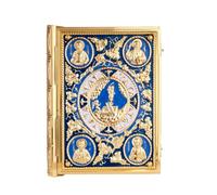 RZRHMUHN Cubierta de libro tradicional ortodoxa de la Biblia, aleación de zinc, hermosa y duradera, adecuada para ceremonias religiosas y colecciones, con un peso de 1,210.0 g, 14.2 pulgadas (dorado y