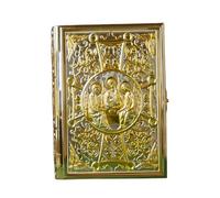 RZRHMUHN Portada de la Biblia Ortodoxa Oriental, funda de metal esmaltado para libros de oración de la Santísima Trinidad, 9.6 x 7.5 x 2.6 pulgadas, regalo religioso ornamentado para rituales de