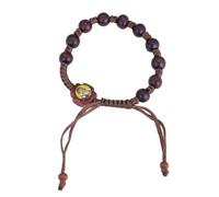 RZRHMUHN - Pulsera de oración de madera ortodoxa oriental, ajustable, trenzada, hecha a mano, con abalorio con decoración de iconos de Jesús y María, para devoción religiosa, X-large, Madera, No es