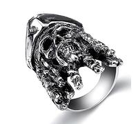 RZRPYFMM Anillo De Acero Inoxidable Con Calavera Pirata Para Hombre Piratas Del Caribe Anillo Con Cabeza De Gato, Joyería De Película Punk Rock A La Moda,Plata,8