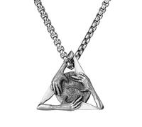 RZRPYFMM Colgante De Estaño Puro Para Hombre Ojo De Horus, Collar Gótico Vintage Ojo Del Diablo,Plata,Pendant + Chain 60cm