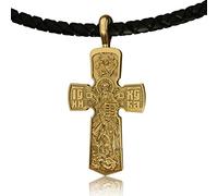 RZRPYFMM Collar Con Colgante Cruz Religiosa Collar San Benito Colgante Cruz Jesús Con Cadena Bautismo Joyería Cristiana Acero Inoxidable/Oro De 18 Quilates,Oro,55