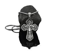 RZRPYFMM Collar Con Colgante De Cruz Con Corona De Espinas De Jesús, Colgante De Estaño Puro Del Viernes Santo Cristiano, Accesorios Punk De Hip Hop Para Hombres, Amuleto