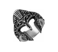 RZRPYFMM Máscara Guerrero Espartano Para Hombre Anillo Acero Inoxidable Casco Guerrero Anillo Retro Griego Vikingo Caballero Anillo Motociclista Plata,Plata,10