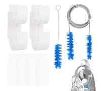 Rzspher 2 soportes para manguera CPAP con 4 respaldos autoadhesivos, 2 cepillos 8 en 1 CPAP tubular, diámetro del cepillo 15 mm y 19 mm, accesorios para limpieza y cuidado de la apnea del sueño