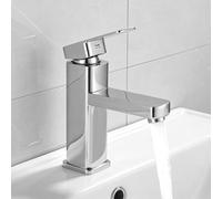 Rzspher Grifo de baño para lavabo, color negro, mezclador de lavabo caliente y frío, grifo monomando negro mate, grifo de baño para baño, fregadero de acero inoxidable, latón (plata)