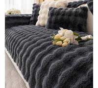 RZYW Felpa De Conejo Cubre Fundas De Sofá 3/2/4/1 Plazas,Sofa Slipcover Cosy,Fundas para Sofa Antideslizante Chaise Longue Cubre Sofa, Ajustables De Forma L Lavables,A13,90 * 160cm