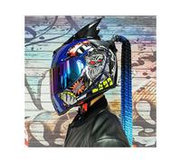 (S-2 (1)) Casco de motocicleta de cara completa seguro con doble lente, última versión, material ABS,