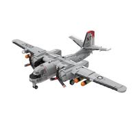 S-2 Tracker Bloques de construcción de maquetas, avión militar ASW avión juguete con alas plegables, remo móvil, 1:35 piezas de tecnología de avión de combate para adultos (1757 piezas)
