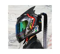 (S-5 (1)) Casco de motocicleta de cara completa seguro con doble lente, última versión, material ABS,