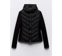 (S,Black)Spring And Summer Elegant Fashion Casual All-Match Long Sleeve Collar Stitching Cotton-Padded Jacket