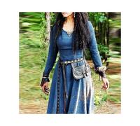 (S,Blue)Medieval Dress Women Long Sleeve Maxi Robe Vintage Fairy Elven Dress Renaissance Celtic Viking Gothic Clothing Fantasy Ball Gown