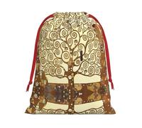 S - Bolsa de Navidad con cordón, reutilizable, estampado de árbol de la vida, bolsas de regalo para cumpleaños, bodas