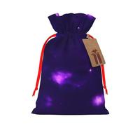 S - Bolsa de Navidad reutilizable con cordón y estampado de galaxia mágica para regalos de vacaciones, cumpleaños y boda