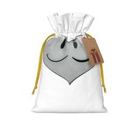 S - Bolsa de Navidad reutilizable con estampado completo de emoticono de amor triste, bolsa de regalo con cordón para Navidad, vacaciones, fiestas, bodas, cumpleaños