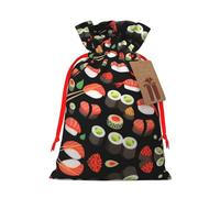 S - Bolsas de Navidad - Bolsa de regalo japonesa con estampado de camarones sushi para cumpleaños, bodas