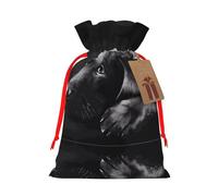 S Bolsas de Navidad con cordón - Negro Labrador Cachorro Impresión Navidad Fiesta Vacaciones Bolsas para Bodas Cumpleaños
