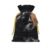 S Bolsas de Navidad con cordón - Negro Labrador Cachorro Impresión Navidad Fiesta Vacaciones Bolsas para Bodas Cumpleaños