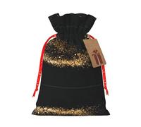 S - Bolsas de Navidad con estampado de arena dorada y negra, bolsa de regalo para cumpleaños, bodas