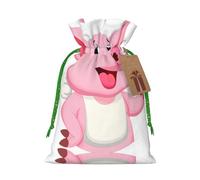 S - Bolsas de Navidad con estampado de cerdito rosa, bolsas de regalo con cordón para Navidad, cumpleaños, boda, recuerdos de fiesta