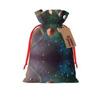 S - Bolsas de Navidad - Planet Space Solar System Print Goody Gift Bag para cumpleaños, bodas