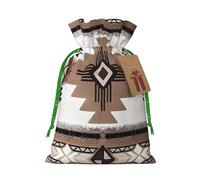S - Bolsas de Navidad reutilizables con estampado de aborígenes para fiestas de Navidad, vacaciones, con cordón, bolsas de regalo para cumpleaños, bodas