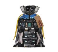 S - Bolsas de Navidad reutilizables con estampado de cabina de avión para fiestas de Navidad, vacaciones, con cordón, bolsas de regalo para cumpleaños, bodas