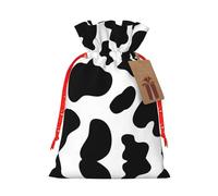 S - Bolsas de Navidad reutilizables con estampado de puntos de vaca, para fiestas de Navidad, vacaciones, con cordón, bolsas de regalo para cumpleaños, bodas