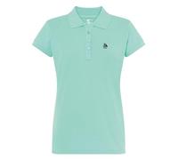 S&C - Polo de Mujer Manga Corta Algodón, Color Liso, Estilo Casual, Tejido Punto Piqué, Cuello 3 Botones, Diseñado en España, Ligeramente Entallado, Ver Guía, Verde Mar, M