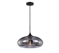 S-Cevada 28cm Luz Colgante de Cristal Colorida Vintage Industrial Retro Loft Bar E27 Lámpara Colgante de Techo Cocina Comedor Dormitorio Iluminación Interior (Plata)