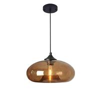 S-Cevada 28cm Luz Colgante de Cristal Colorida Vintage Industrial Retro Loft Bar E27 Lámpara Colgante de Techo Cocina Comedor Dormitorio Iluminación Interior (Marrón)