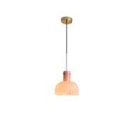 S-Cevada - Lámpara colgante de cristal moderno con pantalla en forma de pétalo, casquillo E27, luminaria de altura ajustable para isla de cocina, comedor, dormitorio, sala de estar, café (rosa)