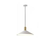 S-Cevada Lámpara Colgante Industrial Vintage de Metal Blanco 32cm Lámpara Suspendida con Portalámparas Dorado para Isla Cocina Sala de Comedor Dormitorio (Blanco)