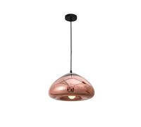 S-Cevada Lámpara Colgante Moderna de Vidrio Oro rosa 30cm Esférica Lámpara Suspendida Iluminación Interior para Comedor Cocina Isla Dormitorio Pasillo Bar (Oro rosa)