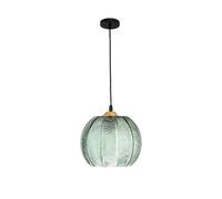 S-Cevada Lámpara Colgante Vintage de Vidrio Verde 25cm Lámpara Suspendida Esférica Iluminación Interior para Comedor Cocina Isla Dormitorio Pasillo Bar