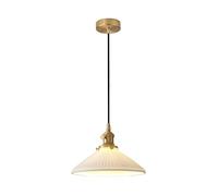 S-Cevada Lámpara Colgante Vintage Industrial de Cerámica 23cm Blanco Lámpara Suspendida con Portalámparas de Metal para Dormitorio Isla de Cocina Salón Pasillo Comedor