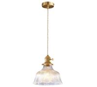 S-Cevada Lindo Luz Colgante de Vidrio, Latón Vintage E27 Lámpara Colgante de Techo, Mini Lámpara de Araña para Dormitorio Comedor Cocina (Transparente, 18cm)