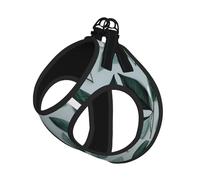 S - Chaleco y arnés para perro - Juego de correa con estampado de hojas gris menta con hebilla, compañero canino para viajes al aire libre