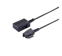 S-Conn 10m TAE F Cable telefónico Negro - Cable para teléfonos fijos (10 m, TAE F, TAE F, Negro, Male Connector/Female Connector, Negro)