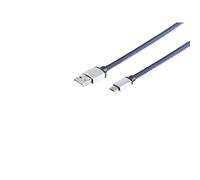 S-Conn 14-50029 - Cable USB (2 m, USB A, Micro-USB B, 2.0, 480 Mbit/s, Azul)