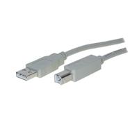 S-Conn 5m USB 2.0 A - USB 2.0 B - Cable USB (5 m, USB A, USB B, 2.0, Male Connector/Male Connector, Gris)