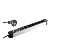 S/conn 60316 base múltiple 1,5 m 6 salidas ac interior negro, gris