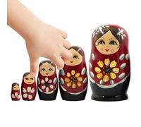 s de anidación rusa - 5 piezas de mesa artesanal figuras para decoraciones del hogar, pintadas a mano con talla de madera para chimenea, mesa de vacaciones, dormitorio, entrada 11,5x6,5 c