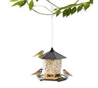 s de Aves,Dispensador de Alimentos a Prueba de Ardillas Colgante | Grande para Aves con Bandeja de Posado,para Exterior Jardín Mascotas Vida Silvestre