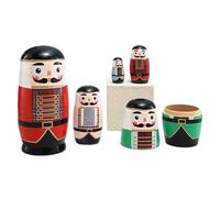 s de madera apilables - 5 piezas Cascanueces hechos a mano | Figuras Matrioshka rusas | Escultura de madera, muebles para el hogar, decoración de vacaciones, Centro de mesa, chimenea, c
